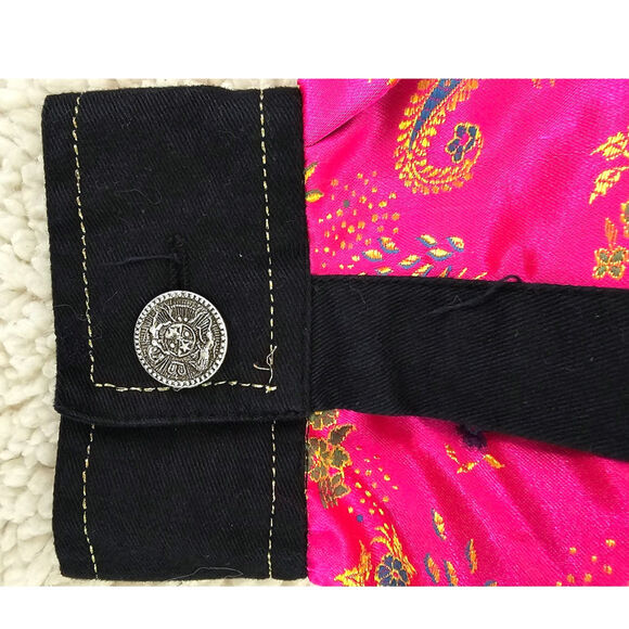 Sandy Starkman Patchwork Jacket Cottagecore Boho Festival Craft Cotton Rayon L - Picture 11 of 11